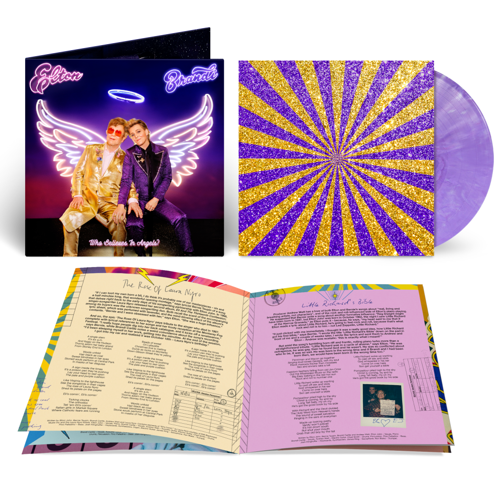 Elton John Who Believes In Angels? Store Exclusive Purple Marble Vinyl + Signed Card Store Exclusive Purple Marble Vinyl + Signed Card 404150